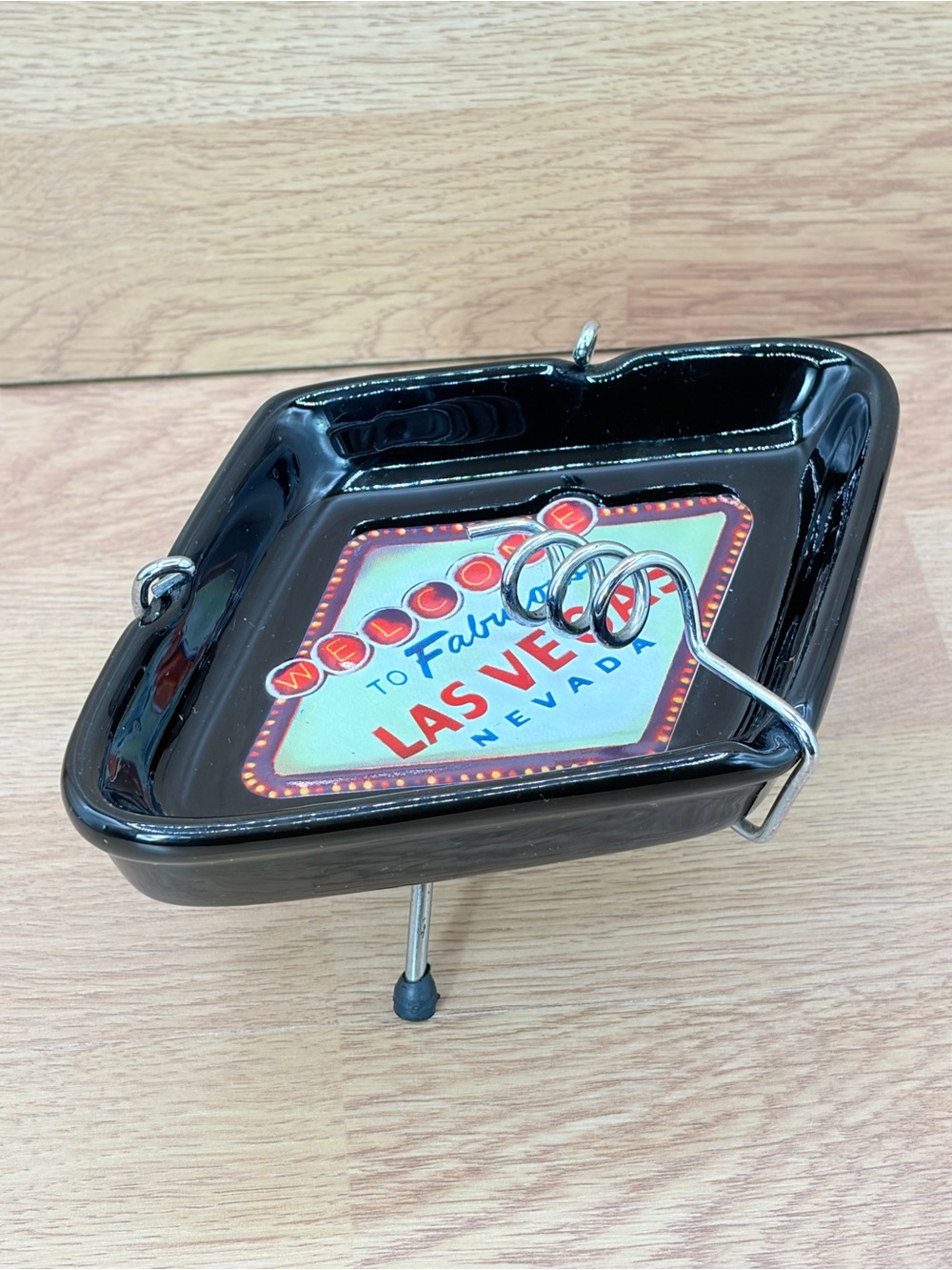 Vintage 1990's Welcome To Fabulous Las Vegas" Ashtray And Metal Stand